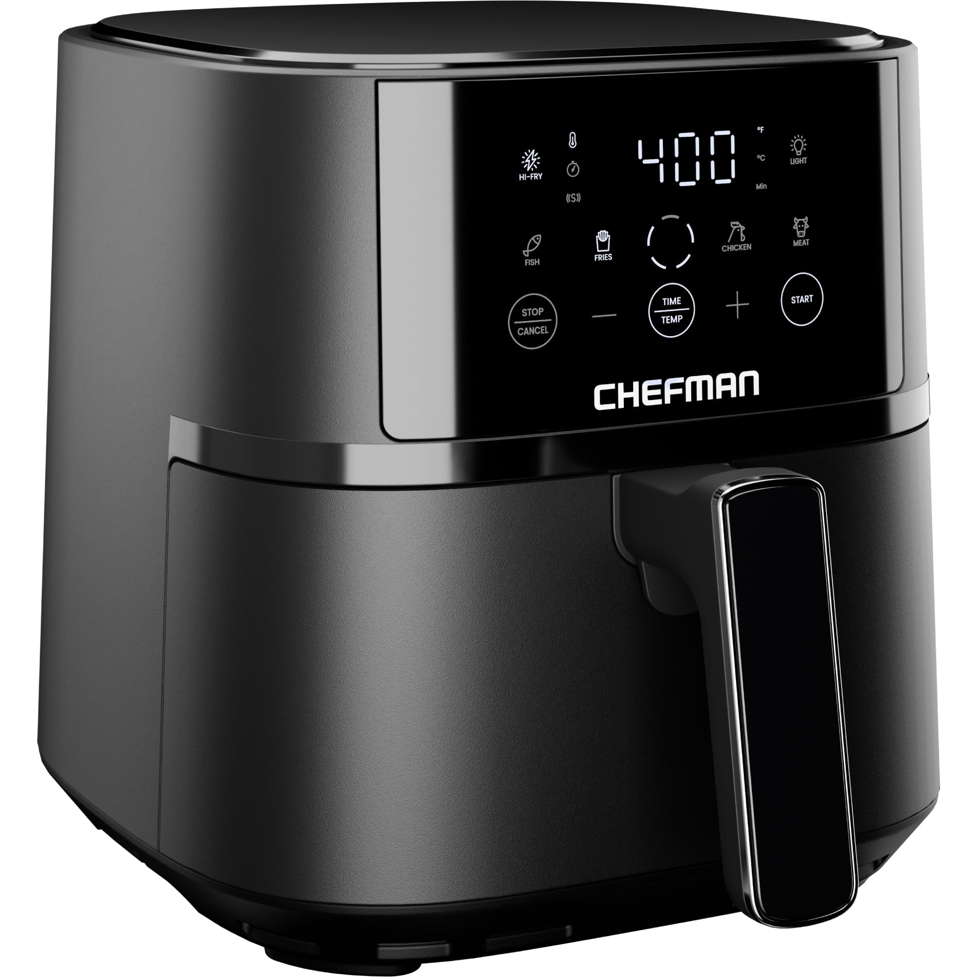 Chefman 4 Qt Compact Digital Touch Air Fryer w/ Hi-Fry & Shake Reminder - Black