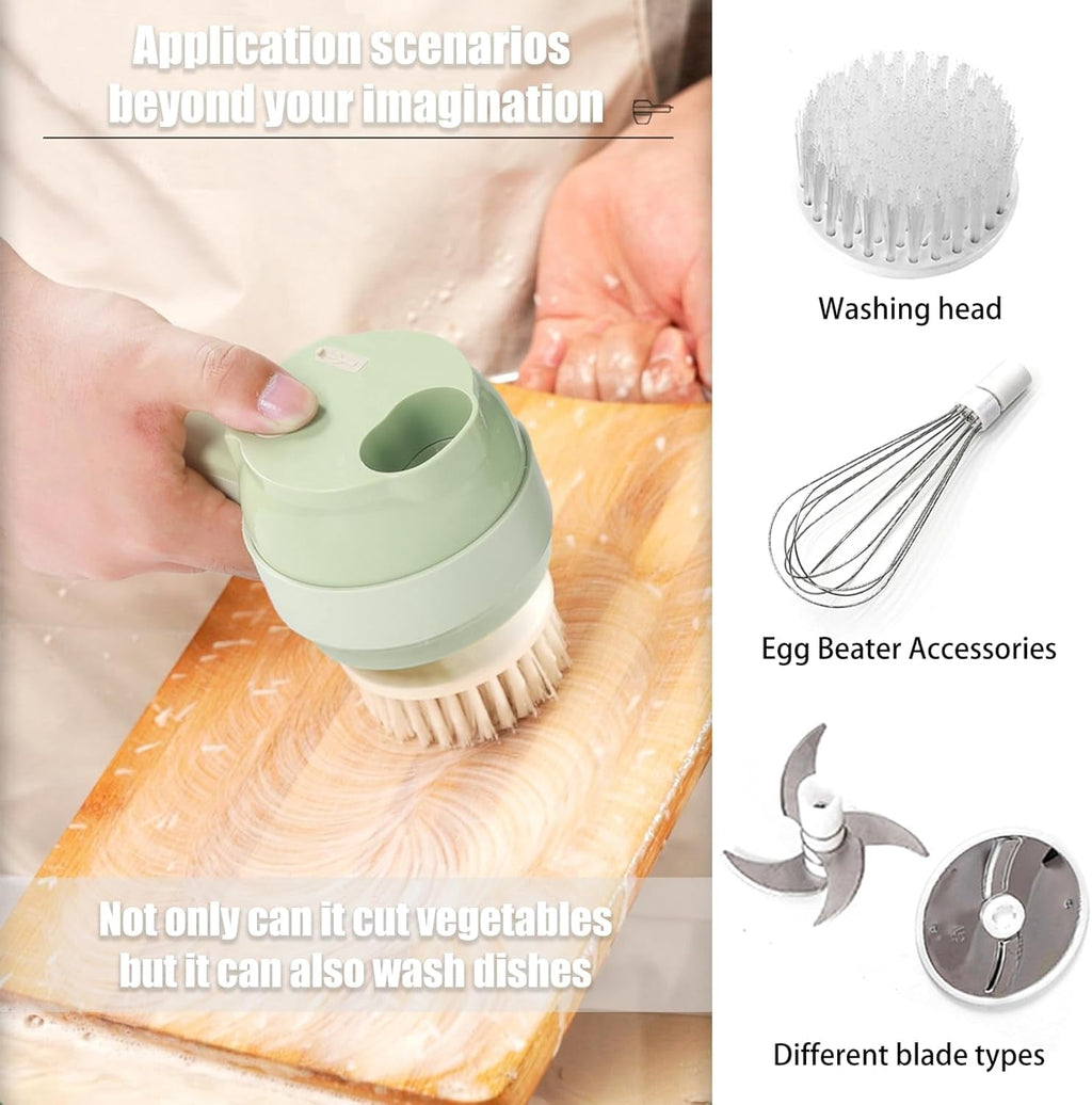 4 in 1 Vegetable Chopper Electric, Handheld Choppers, Smart Kitchen Appliances for Pepper, Garlic, Onion, Celery & Meat