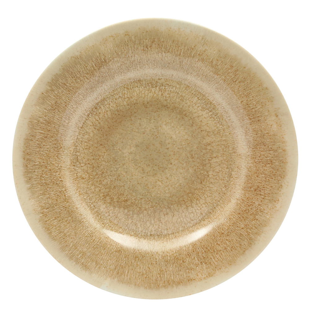 Gibson Home Casper Court 16-Piece Melamine Dinnerware Set – Reactive Glaze Look - Service for - Beige