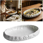 Rock Texture Ceramic Dinner Plate Minimalist Stoneware - Main Dish Plate for Pasta Steak Salad - For Family Meals Hosting & Holiday Dinners Kitchen Household