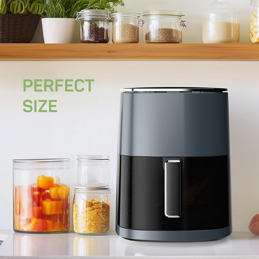 Air Fryer, 6-Quart Smart Air Fryer, 12-in-1 Functions - Air Fry, Roast, Reheat, Dehydrate, Bake, Steam, and More, 400Â°F Max Temperature, Grey