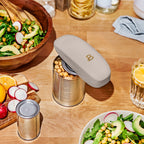 Beautiful Hands-Free Battery Operated Electric Can Opener, Porcini Taupe by Drew Barrymore