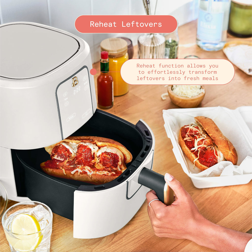 Beautiful 3QT Air Fryer with TurboCrisp Technology, White Icing by Drew Barrymore
