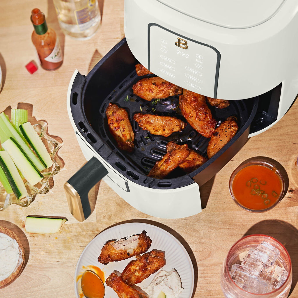 Beautiful 3QT Air Fryer with TurboCrisp Technology, White Icing by Drew Barrymore
