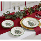 Spode Christmas Tree 8 Inch Salad Plates, Set of 4 - Holiday Earthenware Tableware Gift, Festive Small Dinner Plate for Sides, Appetizers, Starters - Made in England, Dishwasher, Oven, Microwave Safe