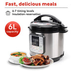 6.5 Quart Electric Pressure Cooker, 16-in-1 Multi-Functional Slow Cooker, Rice Cooker, Saute Pan, Soup Pot, Egg Cooker, Warmer, Preset Cooking, Stainless Steel