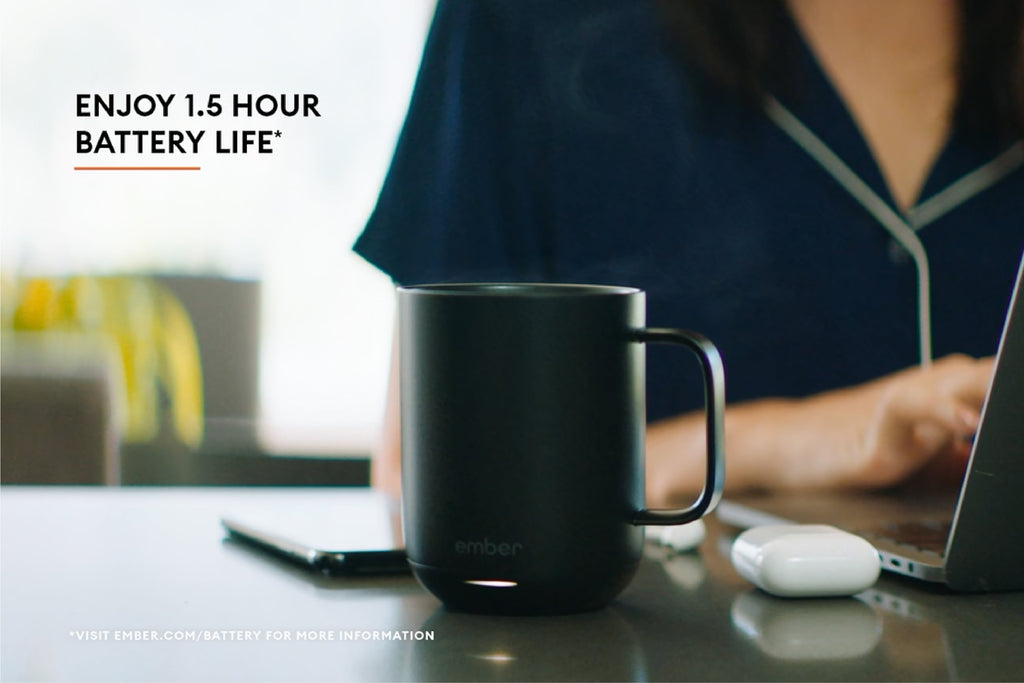 Ember Temperature Control Smart Mug 2, 14 oz, Black, Up To 1.5-hr Battery Life - App Controlled Heated Coffee/Tea Mug - Improved Design