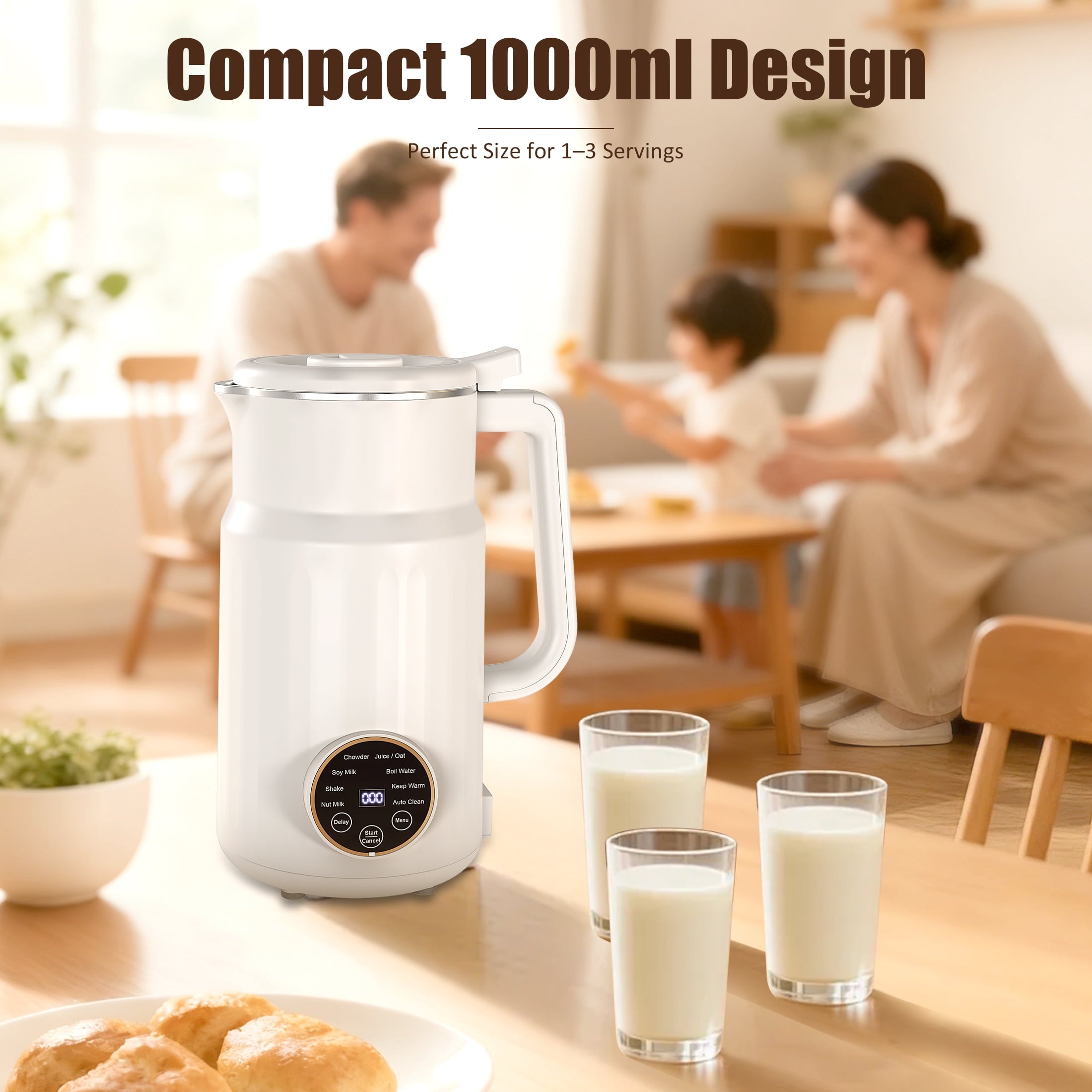 Moreblue 10-in-1 Automatic Nut Milk Maker, 35oz Soy Milk Maker Machine with Self-Cleaning,Homemade Oat Milk Maker with Delay Start Plant-Based & Dairy-Free Beverage