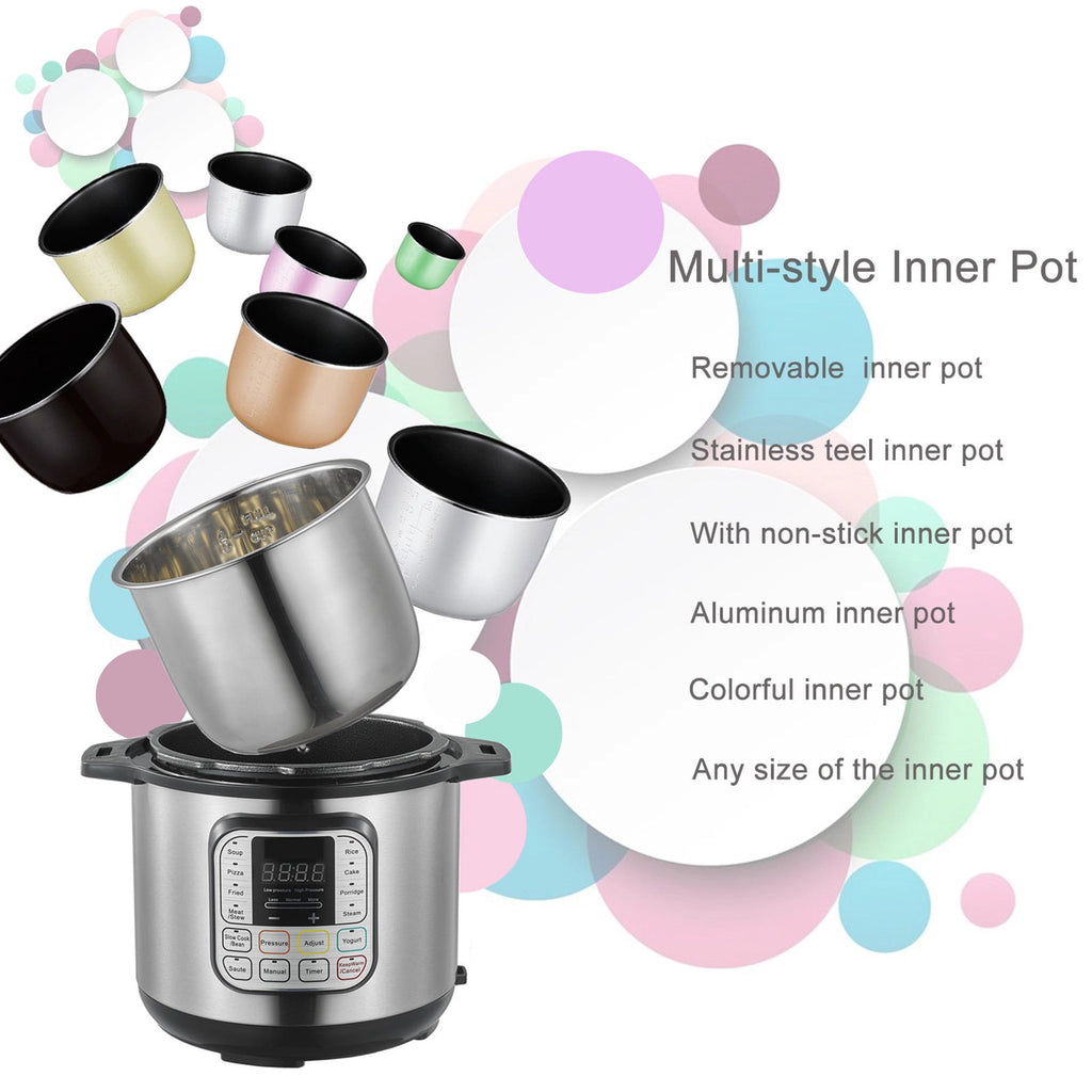 6.5 Quart Electric Pressure Cooker, 16-in-1 Multi-Functional Slow Cooker, Rice Cooker, Saute Pan, Soup Pot, Egg Cooker, Warmer, Preset Cooking, Stainless Steel