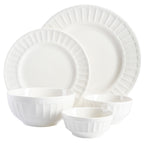 Gibson Home Gracious Dining Gourmet Expressions 40 Piece Embossed Porcelain Dinnerware Set