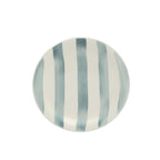 Gibson Home Kenwood Shores 16 Piece Stoneware Dinnerware Set, Hand-Painted Plates and Bowls, Service for 4 - Blue Striped