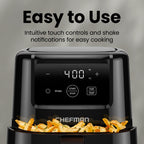 Chefman 2 Qt Compact Air Fryer w/ Digital Display and Shake Reminder - Black