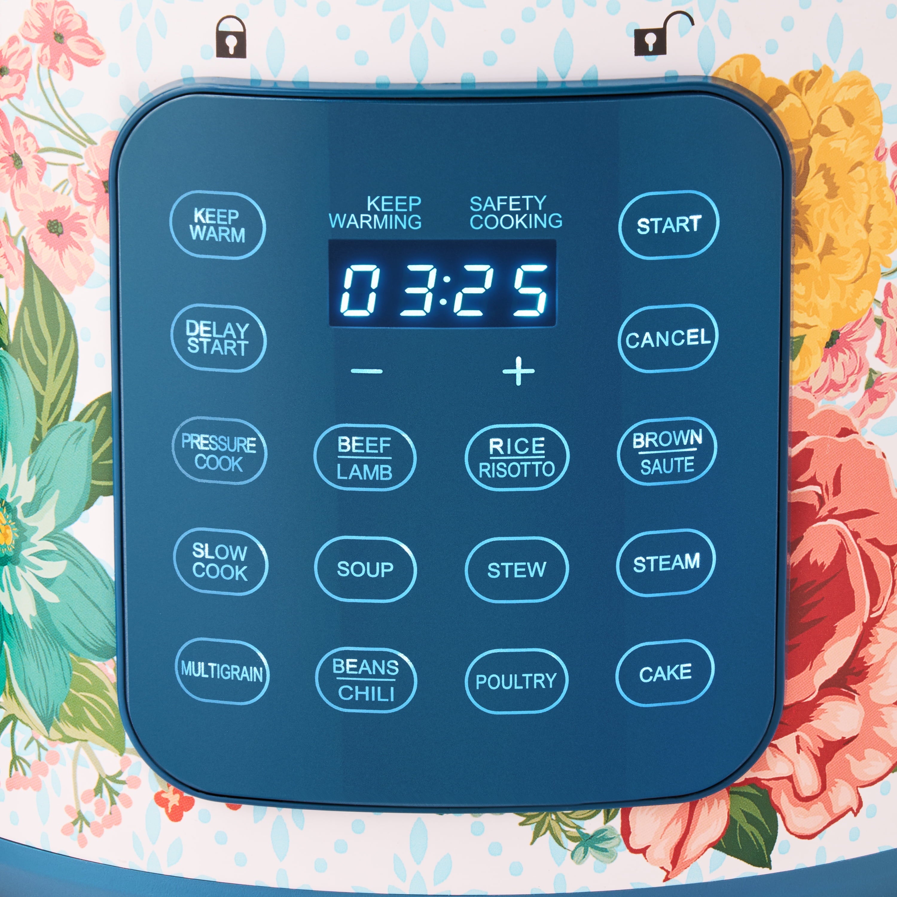 The Pioneer Woman Fancy Flourish 6-Quart Pressure Cooker with Touch Control Display