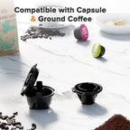 Auseo Single Serve Coffee Maker for K-Cup & Grounds, One Cup Kcup Coffee Machine Hot & Iced ,5 Brew Sizes (6-14 Oz), Fast & Easy Cleaning , Perfect for Home/Office