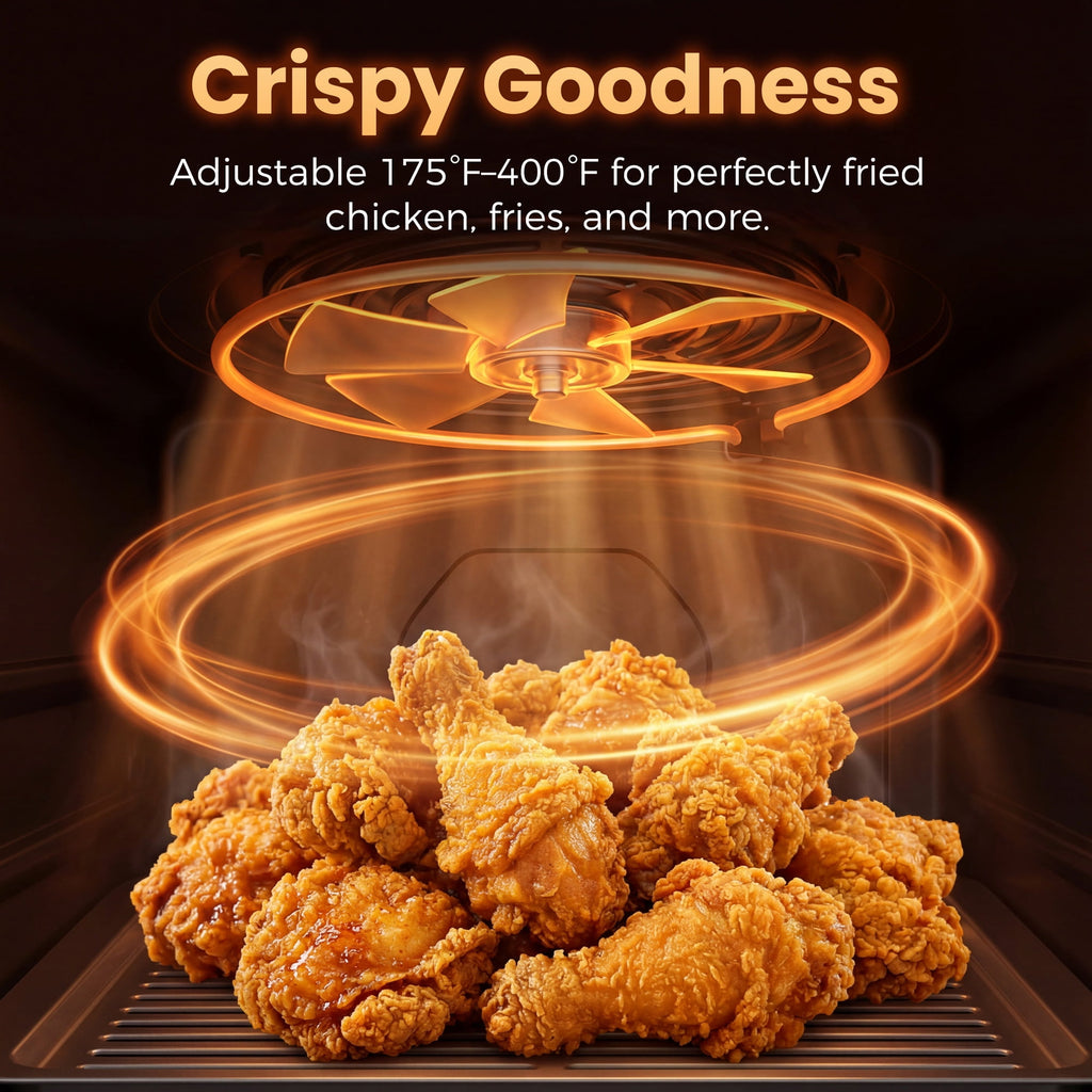 Casualife Air Fryer 6 Qt Max 400F for Cooking, 6 Presets Fry Touch Panel Compact Countertop, New Black