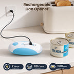 Moreblue One-Touch Automatic Electric Can Opener, USB-C Rechargeable Can Opener Smooth Edge, Hands-Free Countertop Electric Can Opener for Seniors, Arthritis, Weak Hands, Kitchen Gadget Gift（Blue)