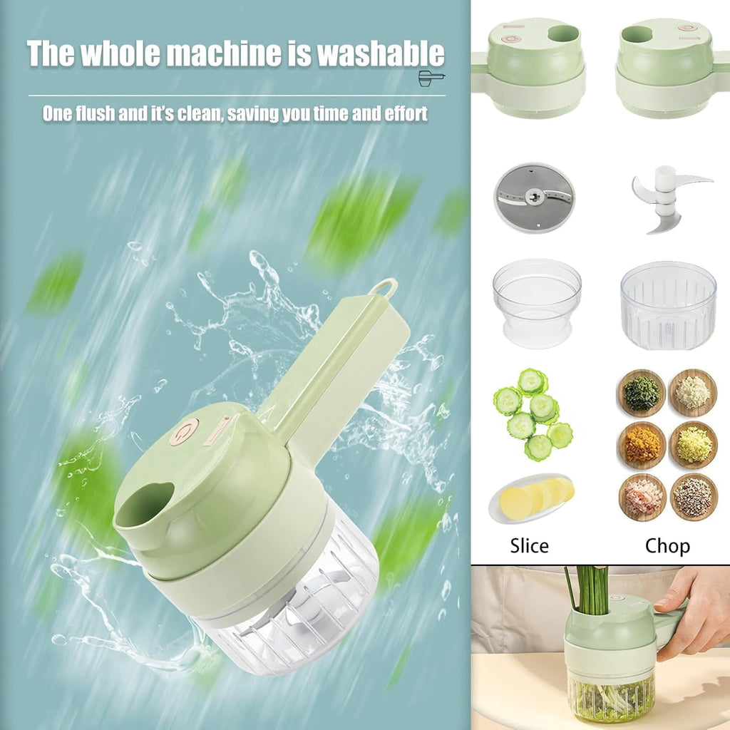 4 in 1 Vegetable Chopper Electric, Handheld Choppers, Smart Kitchen Appliances for Pepper, Garlic, Onion, Celery & Meat