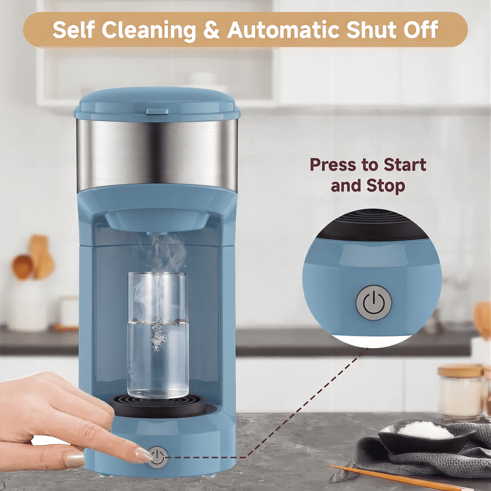 Single Serve Coffee Maker for K Pod, 2-in-1 Coffee Maker Single Serve & Ground Coffee Brewer, Quick Brew 6 to 14oz Brew size Carefree Auto Shut-off Small Coffee Machine for Apartment