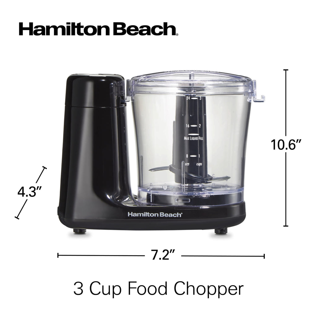 Hamilton Beach Electric Food Chopper & Mini Food Processor, 3-Cup, Black