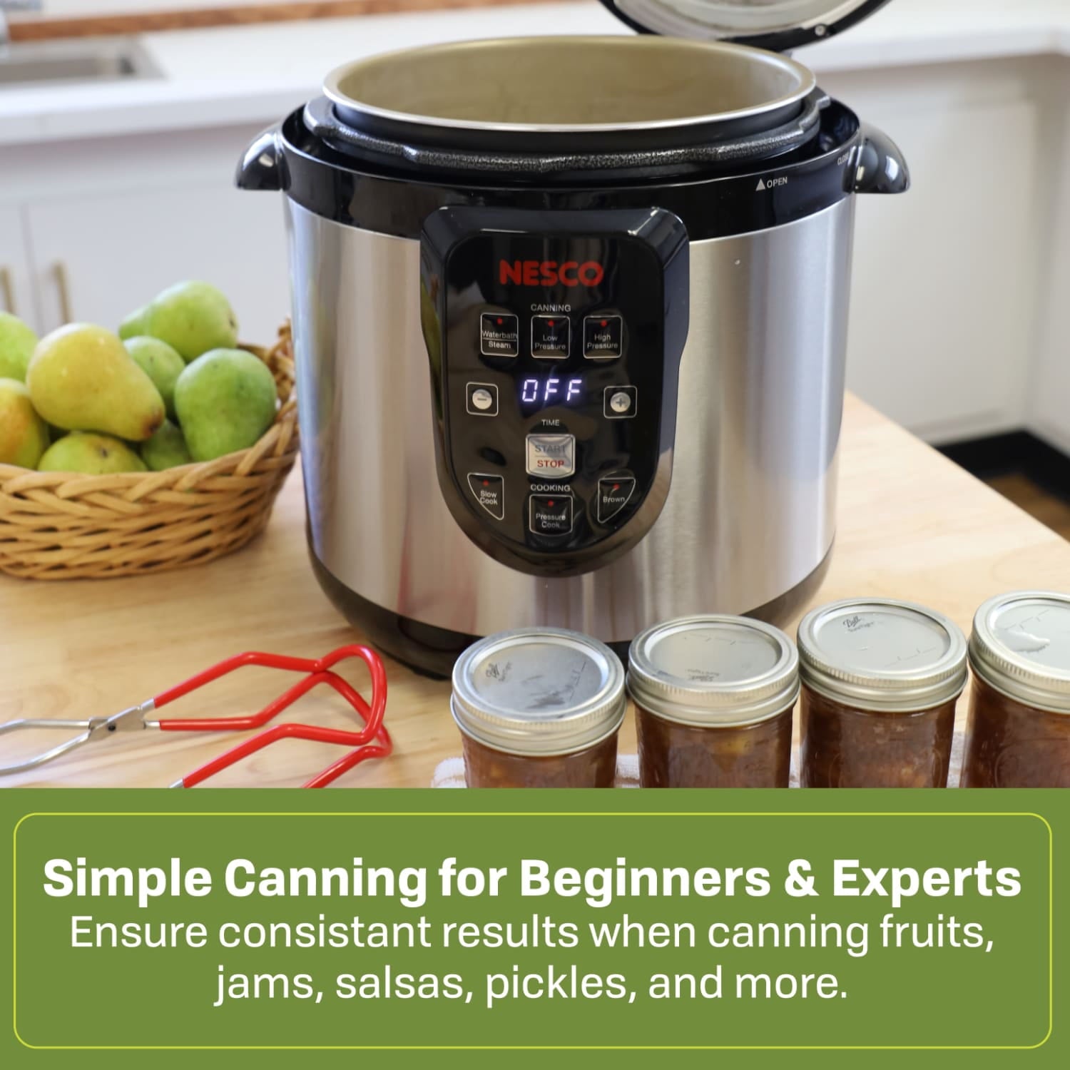 NESCO® 9.5 Quart Electric Pressure Canner, Digital Pressure Cooker and Canning Pot, Equipment for Canning Meat and Vegetables