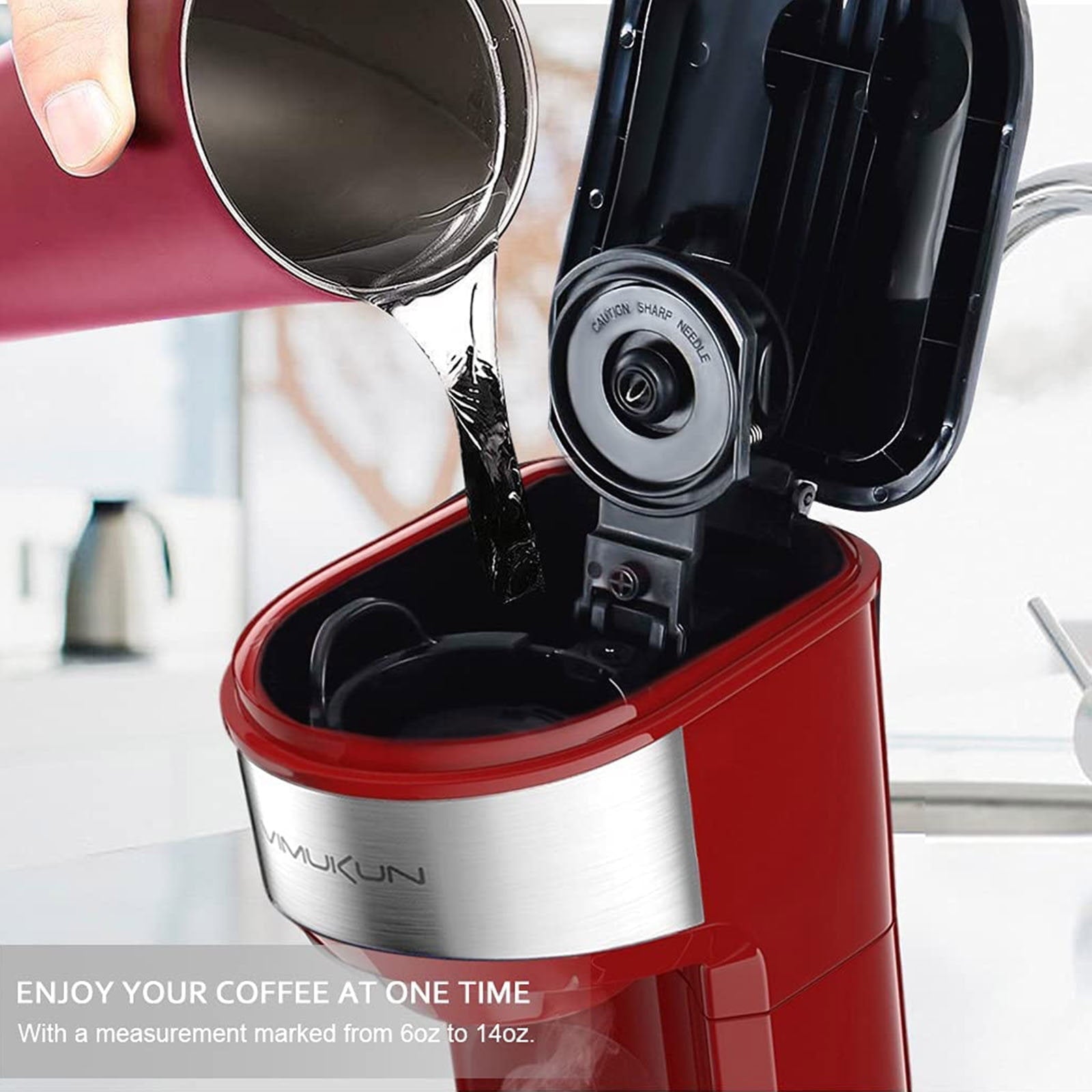2 in 1 Single Serve Coffee Maker for K-Cup Pod & Ground Coffee,Capsule Coffee Machine 6-14oz,Fast Brewing,Compact Small Coffee Brewer for Home Office Travel Dorm RV
