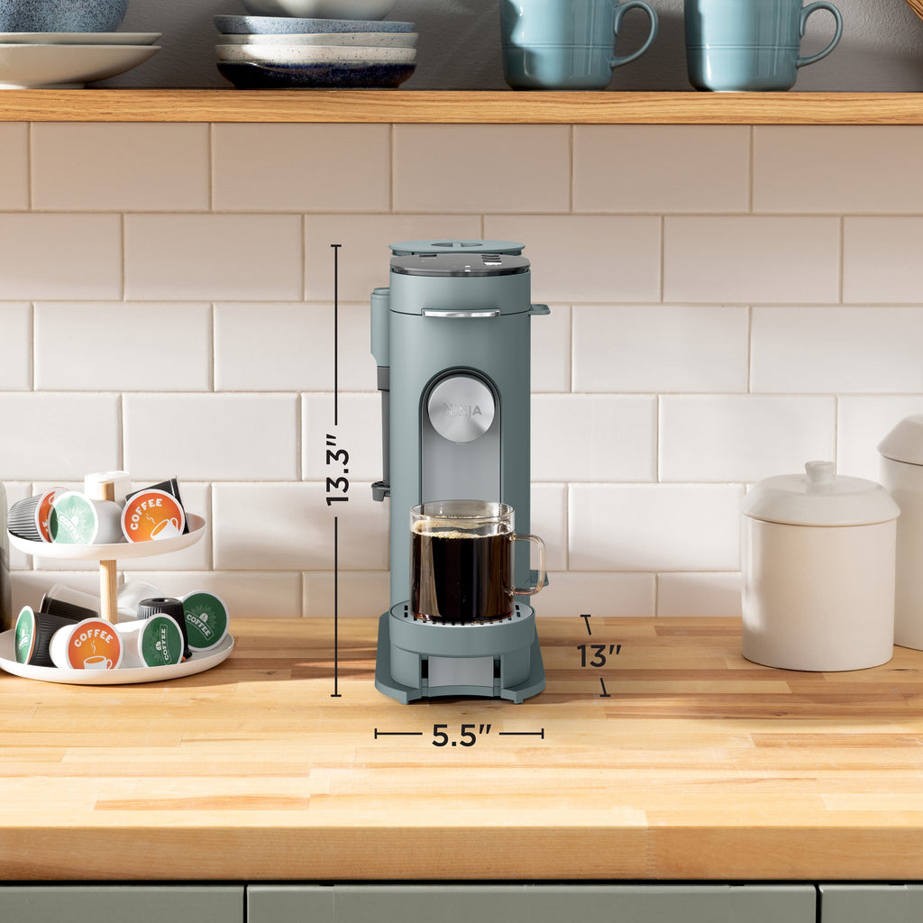 Ninja Pods & Grounds Specialty Single-Serve Coffee Maker, K-Cup Pod Compatible, Built-In Milk Frother, PB051SG, Sage Green