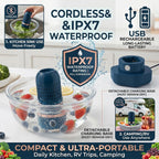 Pure pod Produce Cleaner - Portable Fruit and Vegetable Washing Machine, IPX7 Waterproof Cordless Device for Berries&Meat,OH-ion Food Purifier for Deep Cleaning ,Stainless steel electrode