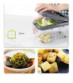 22-in-1 Vegetable Slicer Cutter Machine with Colander Basket, Multifunctional Durable Chopper for Fruits, Garlic, Zoodles, Cheese, Salad Prep, Easy-to-Clean Kitchen Gadget, High-Quality BPA-Free