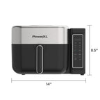 PowerXL 6.3 Quart AirMax Air Fryer Oven with Four Presets and Compact Two-Tier Design, 450F Maximum Temperature, No Preheat Needed