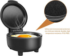 Hyvance Smart Fried Egg Cooker, Automatic Fried Egg Maker for 6 Features like Sunny Side Up, Over Easy, Fully Cooked & More. Auto Power Off, Alarm, Round Shape, Non Stick Coating (Black)