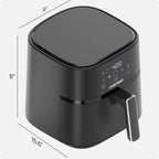 Chefman 6 Qt Compact Digital Touch Air Fryer w/ Hi-Fry & Shake Reminder - Black