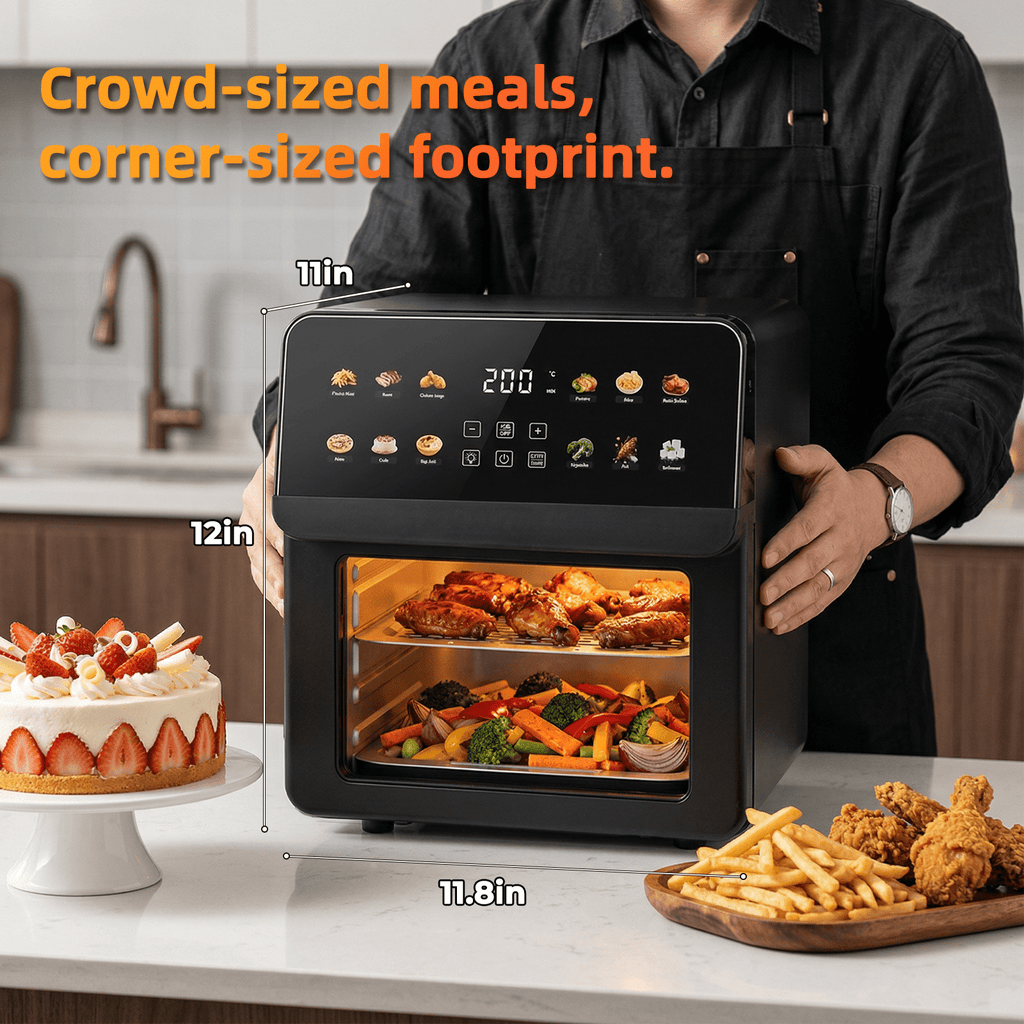 Rocyis Air Fryer Convection Oven with 12-in-1 Multi Function, Visible Window and Touchscreen