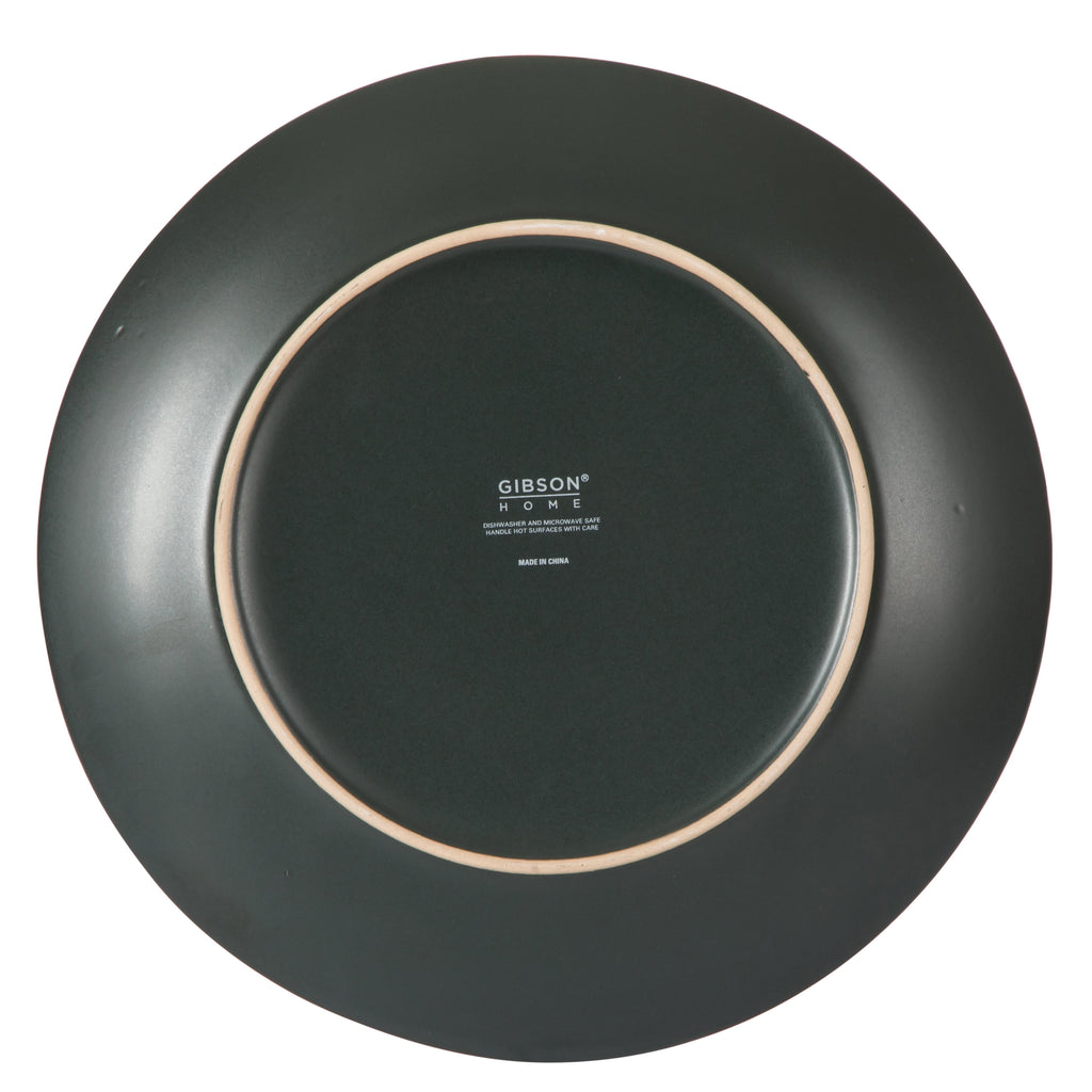 Gibson Home Hazeltine 12-Piece Matte Black Ceramic Dinnerware Set