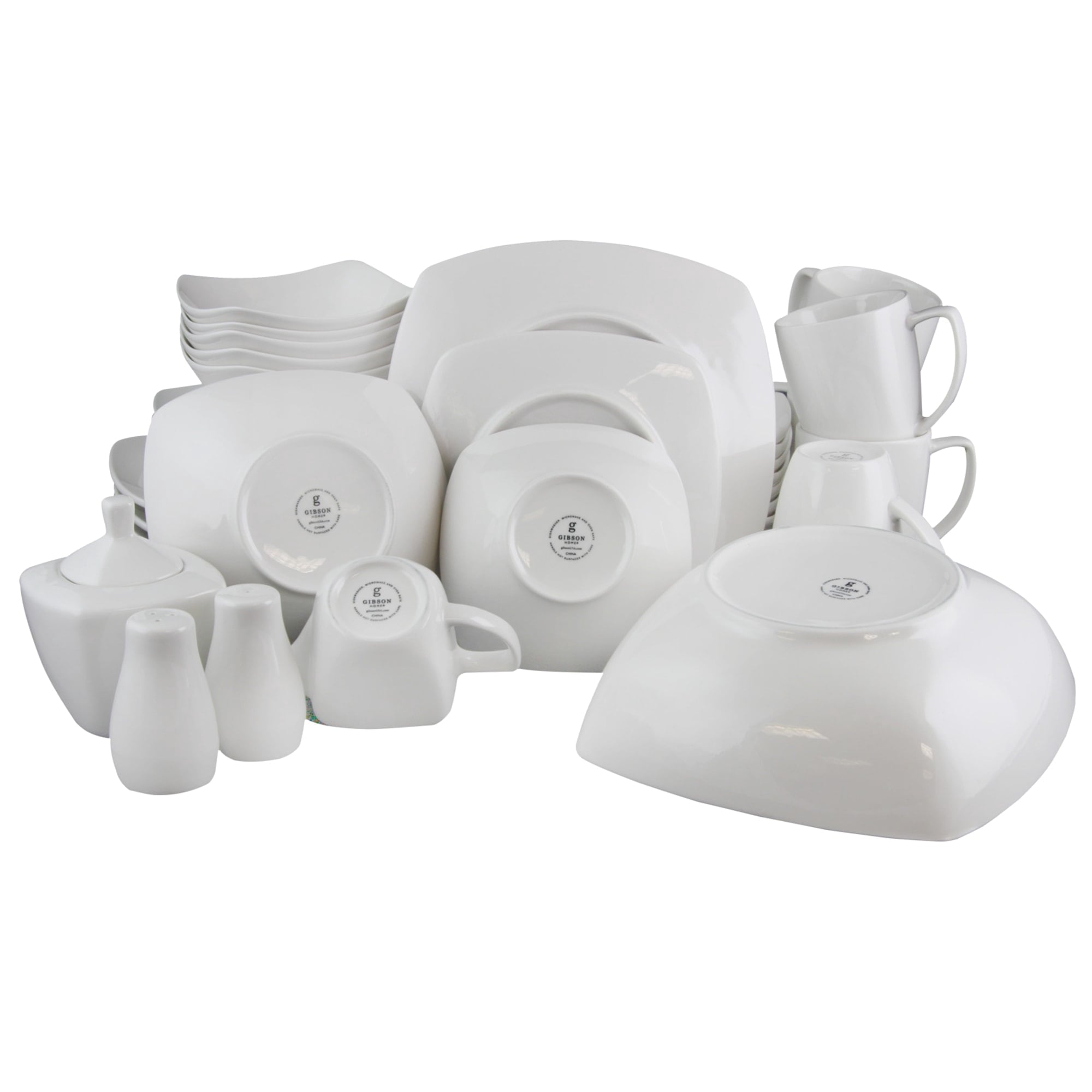 Gibson Hagen 30 Piece Porcelain Dinnerware White Set