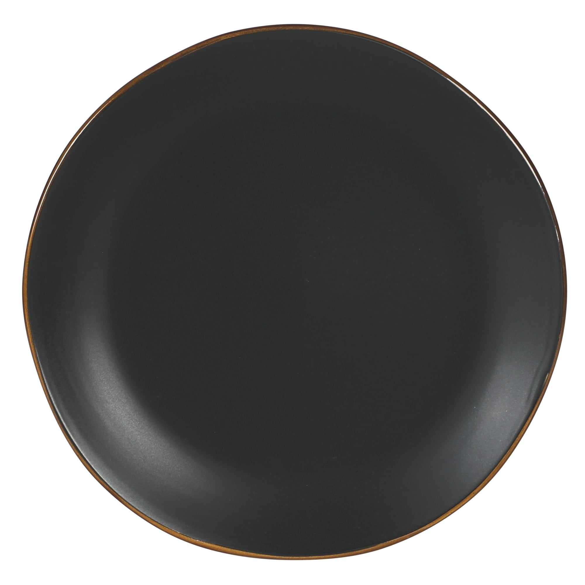 Gibson Home Hazeltine 16 Piece Plates and Bowls Dishes Stoneware Ceramic Dinnerware Set - Black