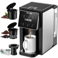 AIRMSEN 3 in 1 Single Serve Coffee Maker with Grinder, K Cup Coffee Machine Compatible with Grounds and Beans, Instant Coffee Pot with 6 Grind Levels & 6-14oz Cup Sizes, BPA-Free