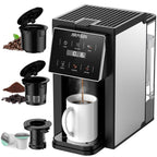 AIRMSEN 3 in 1 Single Serve Coffee Maker with Grinder, K Cup Coffee Machine Compatible with Grounds and Beans, Instant Coffee Pot with 6 Grind Levels & 6-14oz Cup Sizes, BPA-Free