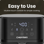 Chefman 4 Qt Compact Digital Touch Air Fryer w/ Hi-Fry & Shake Reminder - Black