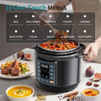 3QT Electric Pressure Cooker, 10-in-1 Multi Cooker, Small Programmable Stainless Steel Pot and Ceramic Inner Pot, Black