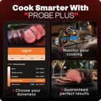 KAIPARA Smart Wireless Meat Thermometer with Ultra-Thin Probe, 24H Probe App Alerts Precise Temp Tracking, 6 Sensors Accuracy Digital Food Thermometer 0.5S Instant Read, for BBQ, Grill, Oven, Air Fry