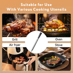 Smart Wireless Meat Thermometer with 500FT Bluetooth Range, App Remote Monitoring, Time Reminder, for Cooking, Baking, Oven, Grilling