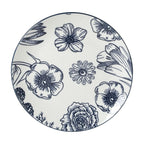 Gibson Home Westerly Court 16-Piece Dinnerware Set, Blue Floral Stoneware Plates & Bowls, Service for 4, Round Durable Everyday Dish Set