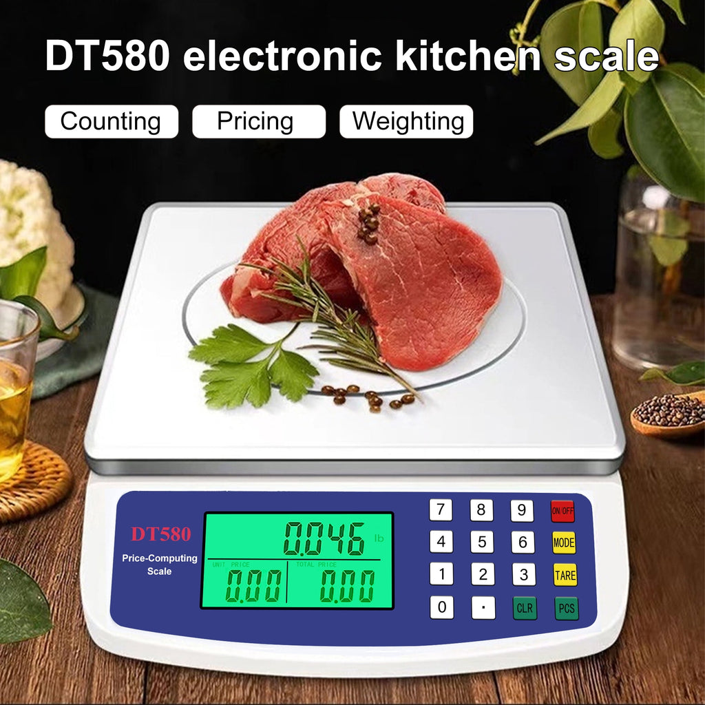 INSMART Food Scale,30KG Large Digital Kitchen Scale,Plug-in and Battery Modes,for Cooking Baking,Silver