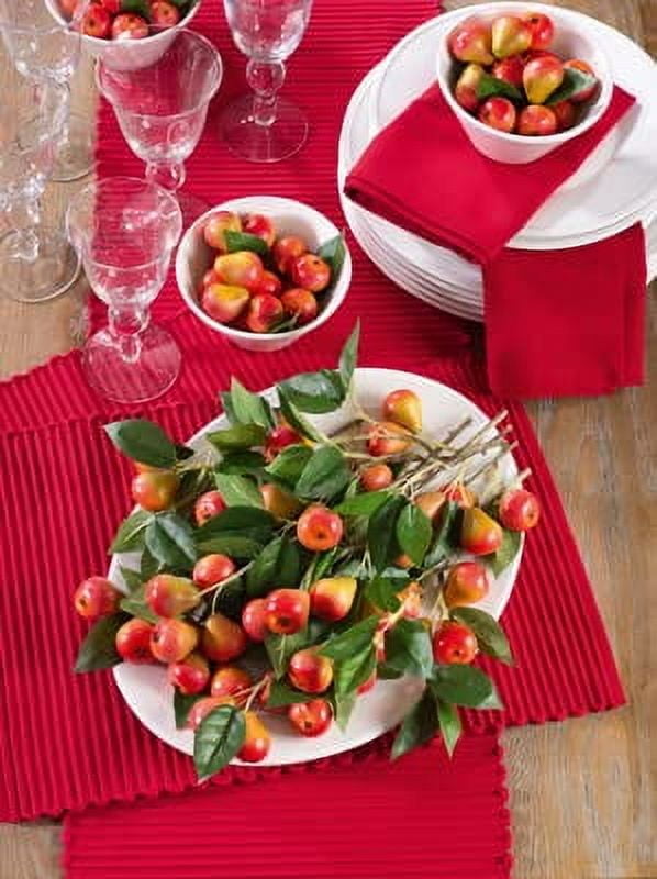 Fennco Styles Classic Everyday Ribbed Cotton Table Runner 13" W x 108" L - Red Table Cover for Home, Dining Room, Holiday, Wedding, Christmas and Special Occasion