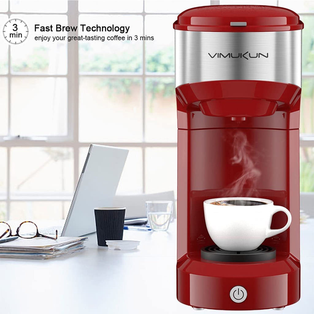 2 in 1 Single Serve Coffee Maker for K-Cup Pod & Ground Coffee,Capsule Coffee Machine 6-14oz,Fast Brewing,Compact Small Coffee Brewer for Home Office Travel Dorm RV