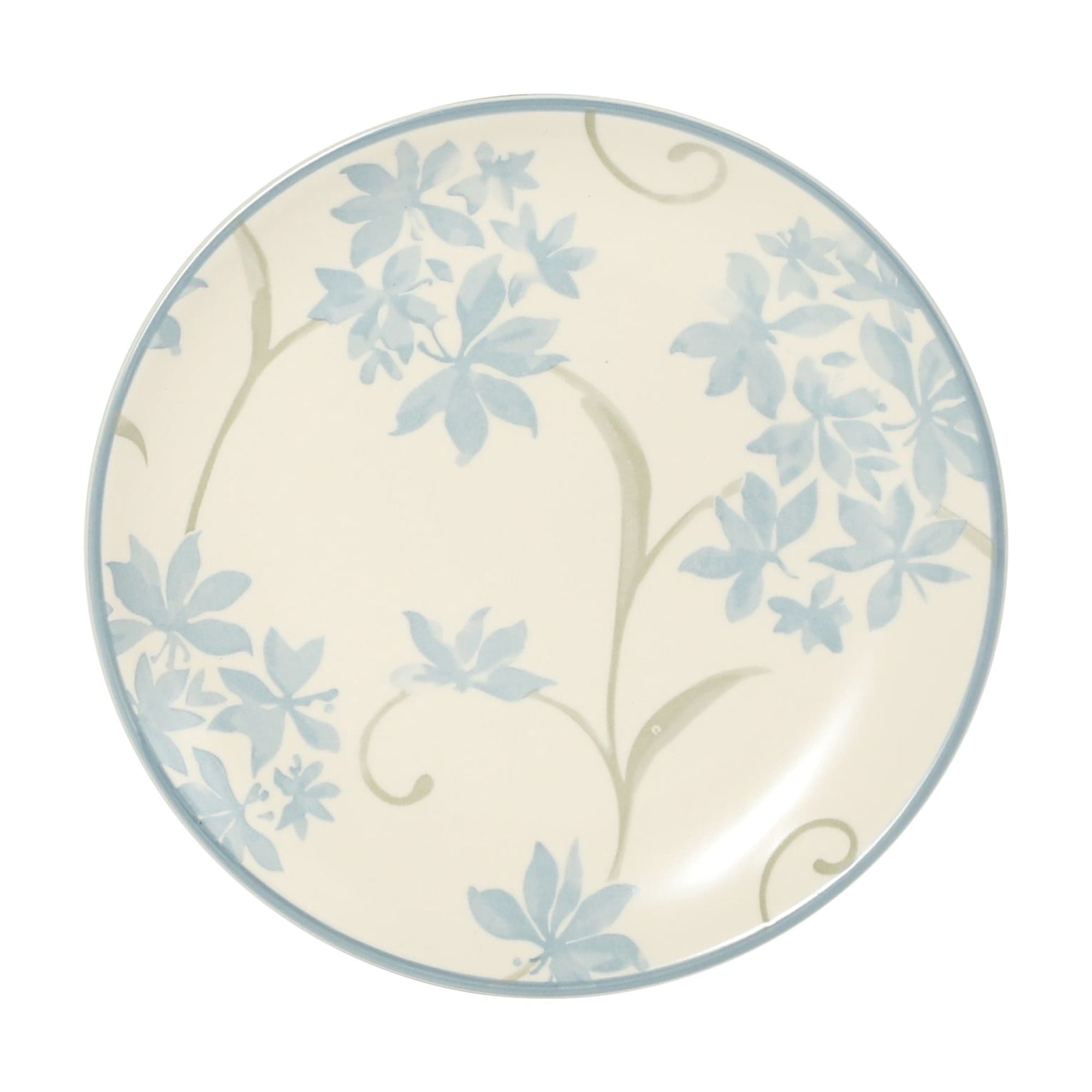 Gibson Home Admiral Hall 12-Piece Matte Stoneware Dinnerware Set – Dinner Plates, Salad Plates & Bowls with Blue Floral Pattern, Durable Everyday Dish Set, Microwave & Dishwasher Safe