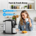 AIRMSEN 3 in 1 Single Serve Coffee Maker with Grinder, K Cup Coffee Machine Compatible with Grounds and Beans, Instant Coffee Pot with 6 Grind Levels & 6-14oz Cup Sizes, BPA-Free