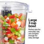 Hamilton Beach Electric Food Chopper & Mini Food Processor, 3-Cup, Black