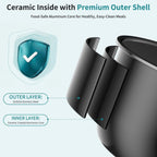 3QT Electric Pressure Cooker, 10-in-1 Multi Cooker, Small Programmable Stainless Steel Pot and Ceramic Inner Pot, Black