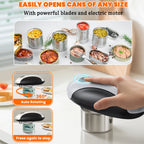 Rechargeable Electric Can Opener - Smooth Edge, One-Touch Automatic Can Opener for Seniors & Arthritis, Type-C Fast Charge, Compact Portable Can Openers, Portable Kitchen Gadgets Fits Most Can Sizes